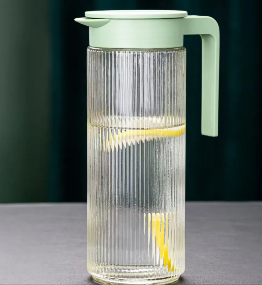 Premium 1L Glass Coffee Carafe Set with 4 Matching Cups.