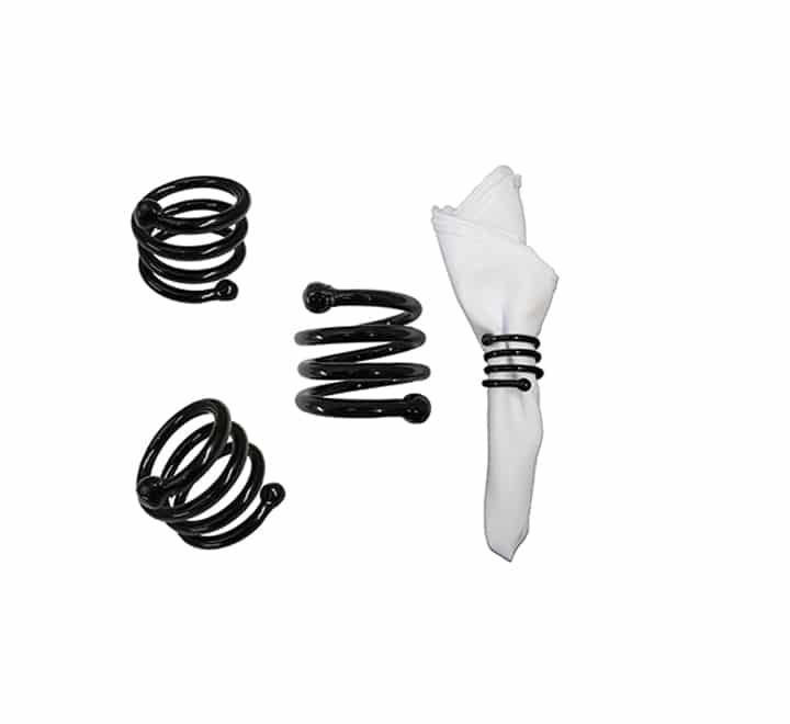 Napkin Ring Black Spiral