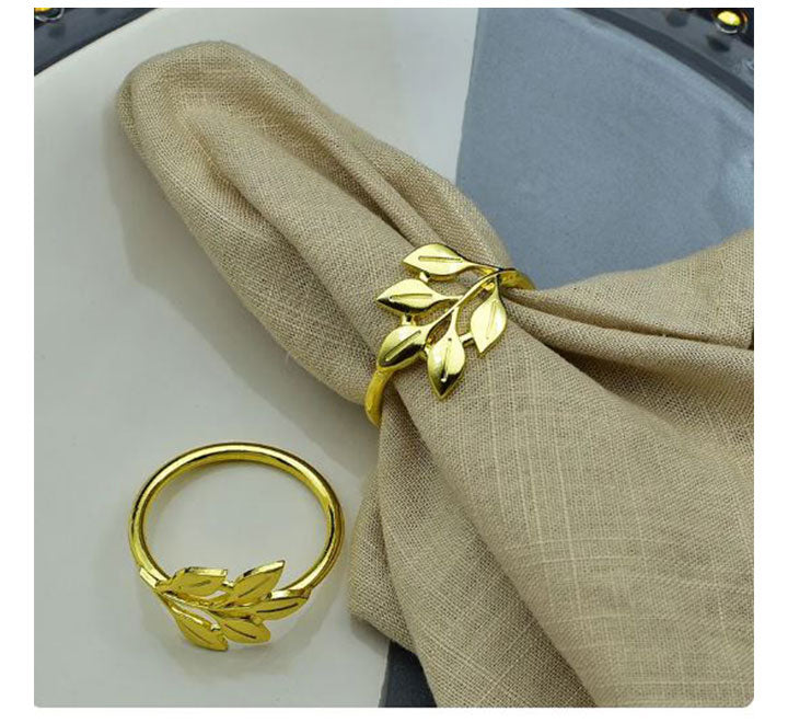 Napkin Ring Gold Small Leaves