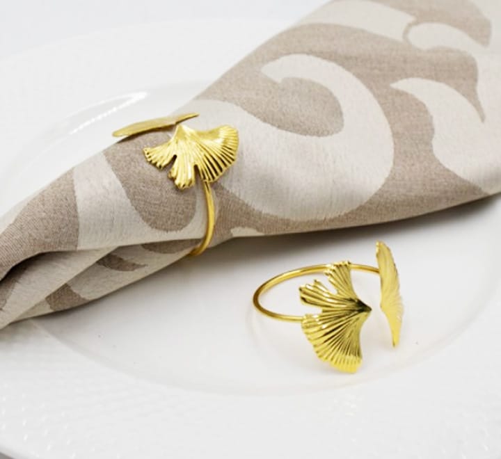 Napkin Ring Round Flower Gold