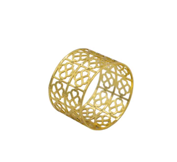 Napkin Ring Round Gold with Clover Motive