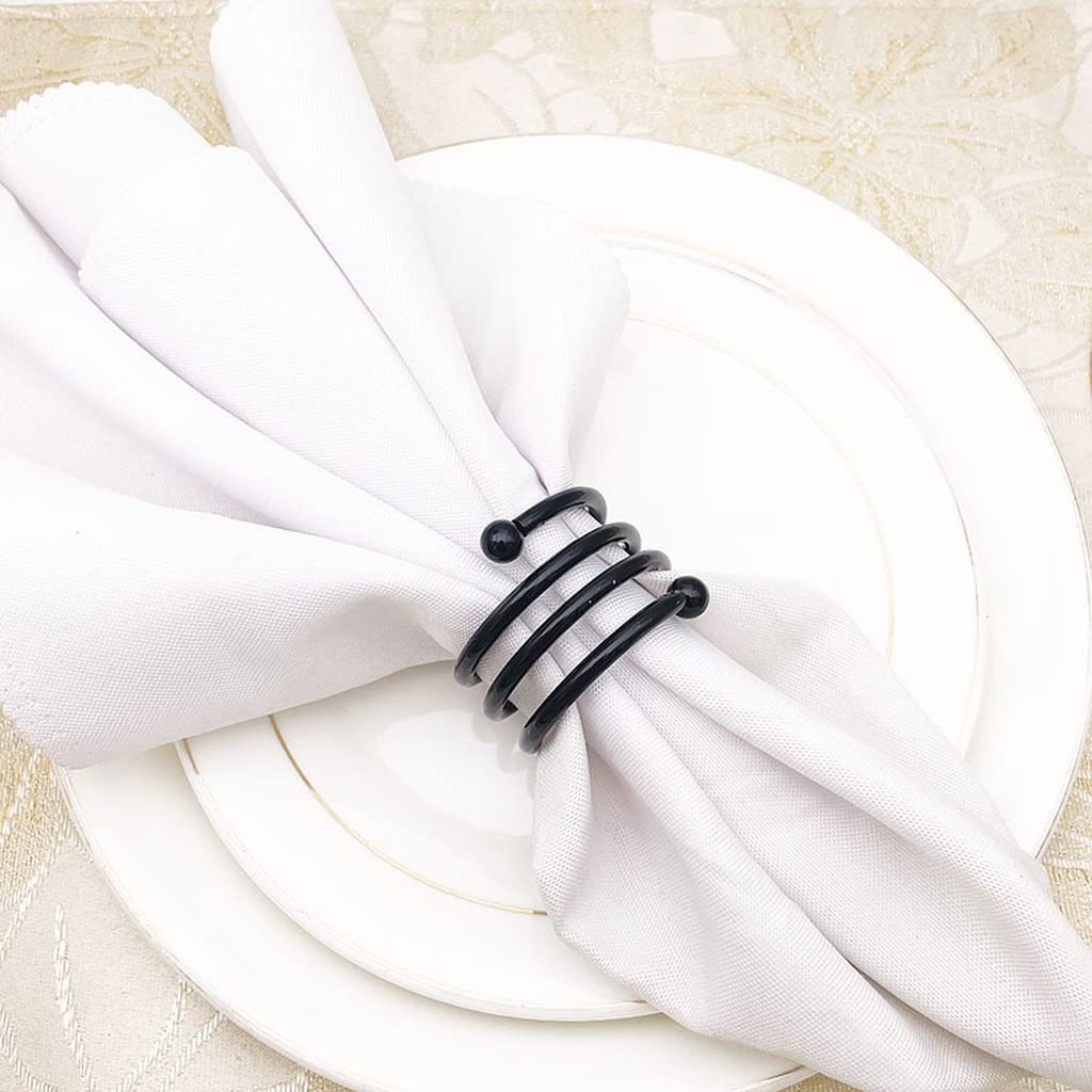 Napkin Ring Black Spiral
