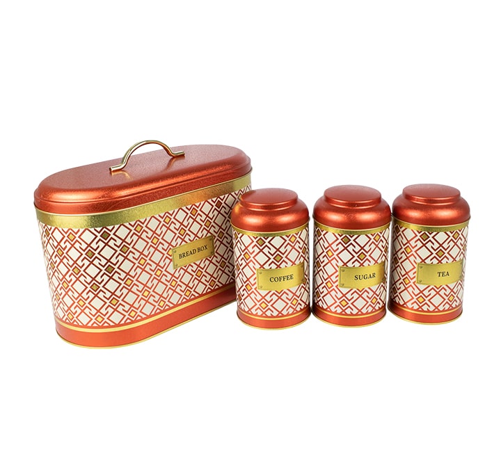 Oval Bread Bin with Canister Set