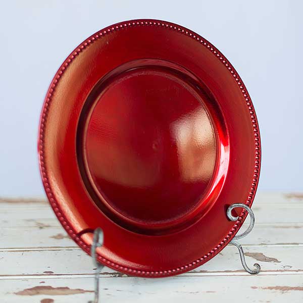 Plastic Underplate - Red 33cm