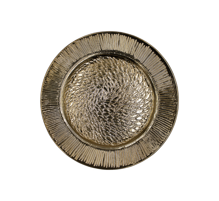Plastic Underplate Gold Striped Rim