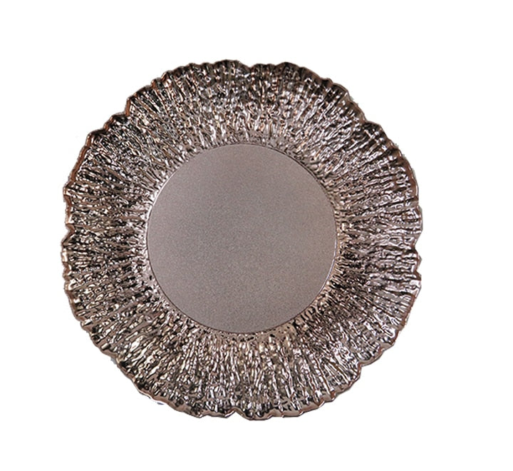 Plastic Underplate Sunflower Pattern Rose Gold