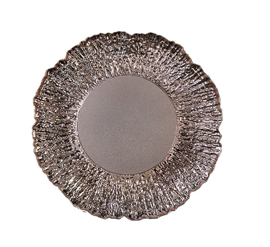 Plastic Underplate Sunflower Pattern Rose Gold