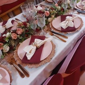 Plastic Underplate Sunflower Pattern Rose Gold