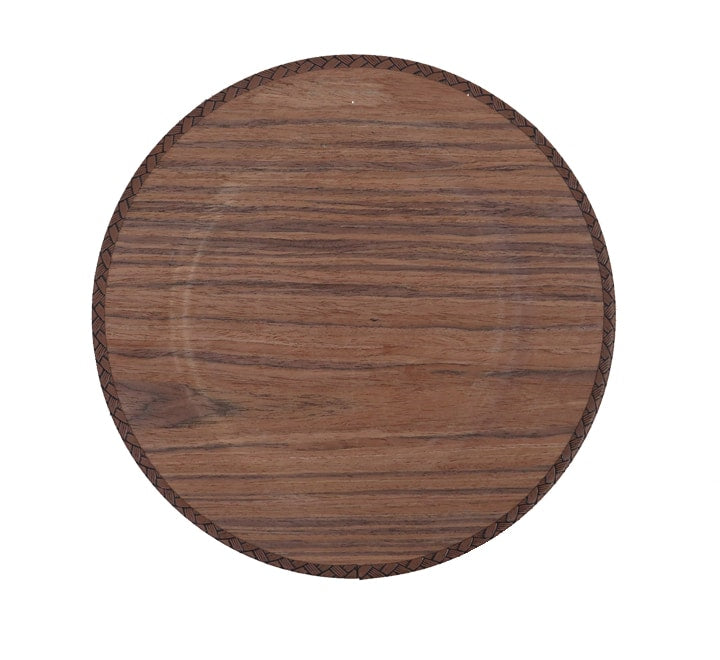 Plastic Underplate Wooden Finish 33cm