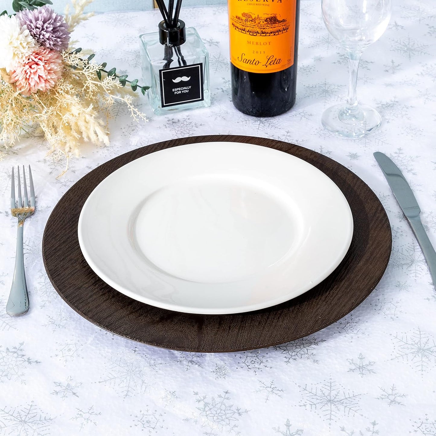 Plastic Underplate Wooden Finish 33cm