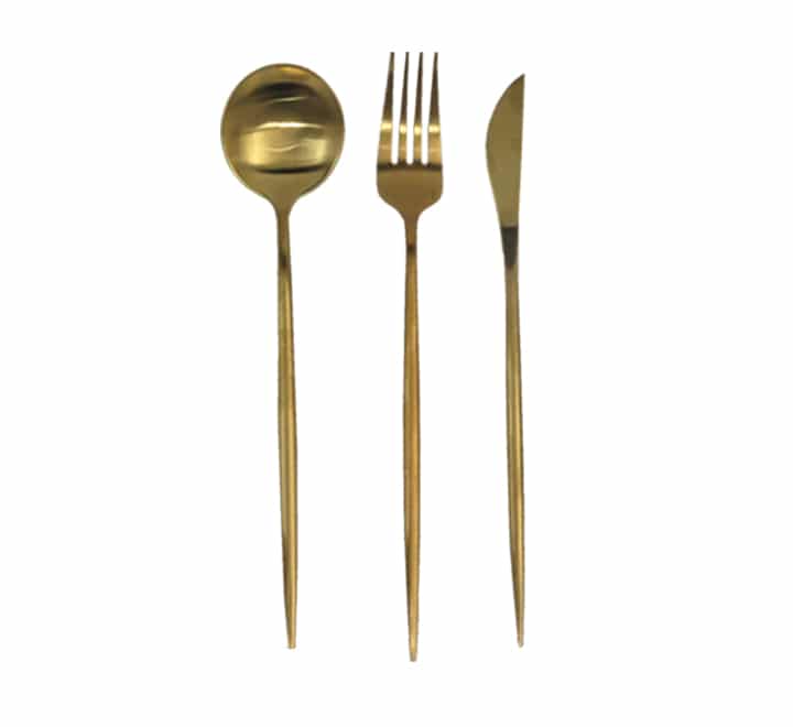 Modern Portugal Cutlery Set 3 Piece - Gold