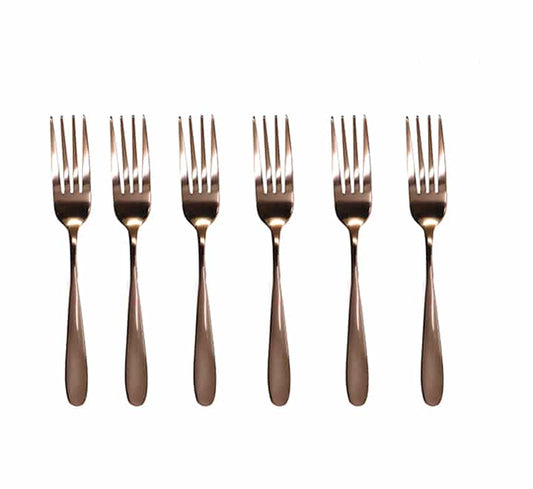 Stylish Rose Gold Forks Set of 6