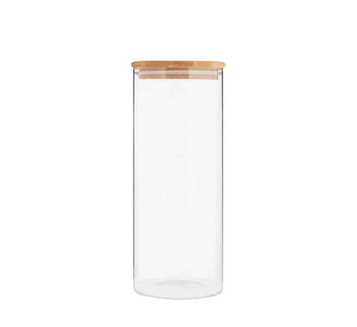 Round Glass Jar with Bamboo Lid - 20cm