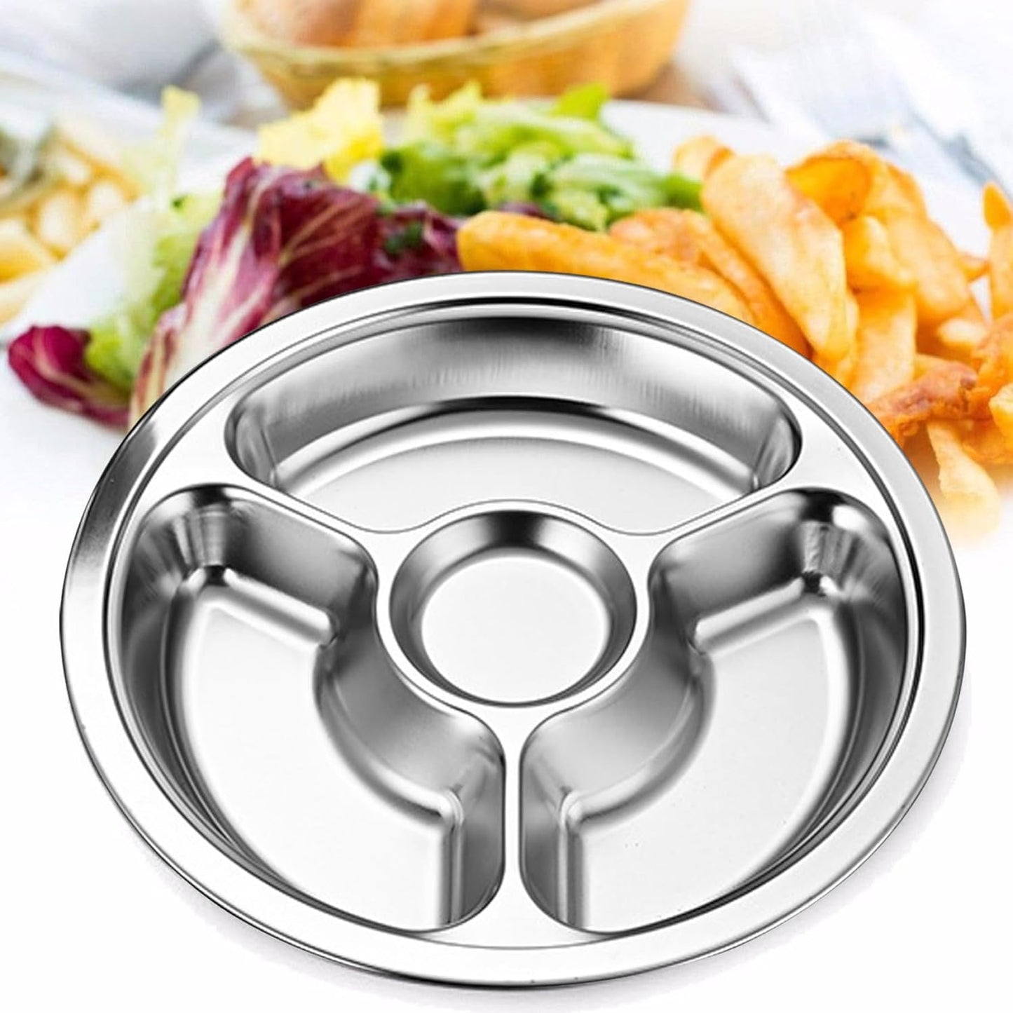 Round Metal 4 Division Plate