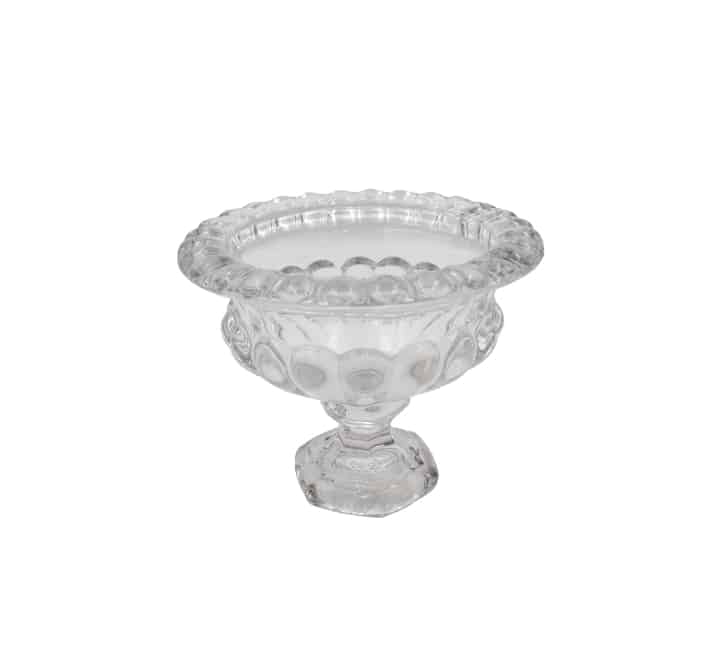 Round Glass Vase - Beaded Design