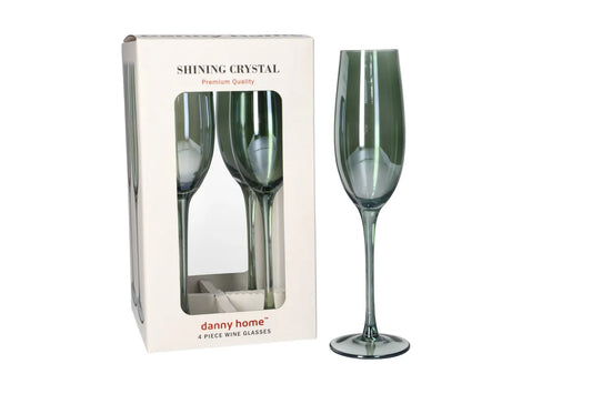 Shining Crystal 4 Pcs Champagne Glasses (25.1cm)