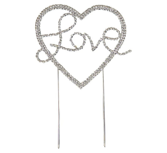 Silver Cake Topper - Romantic