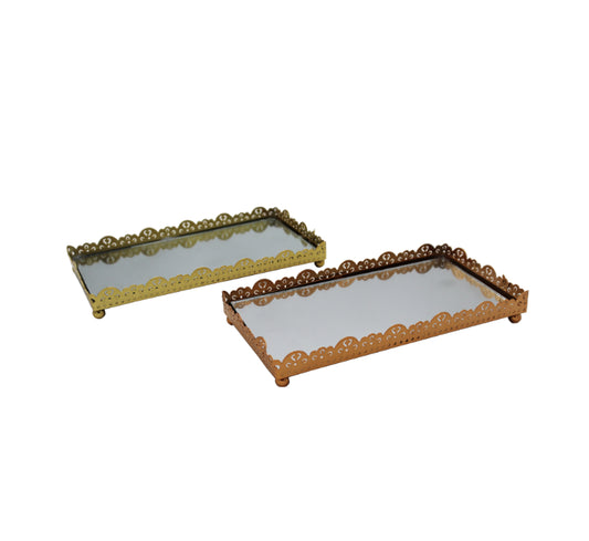 Small Rectangular Mirror Tray 21x11cm
