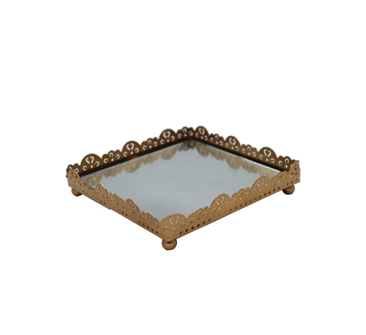Small Square Mirror Tray 13cm