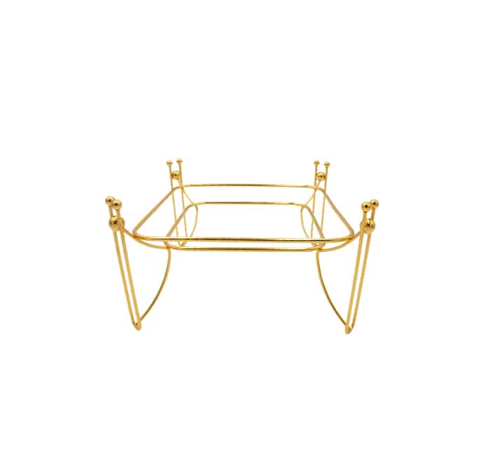 Snack Serving Platter on Gold Stand
