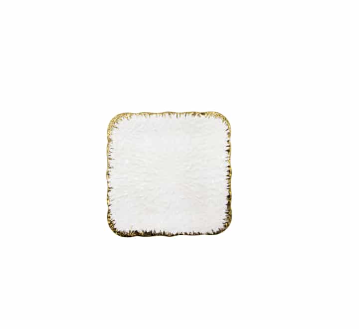 Snack Serving Platter on Gold Stand