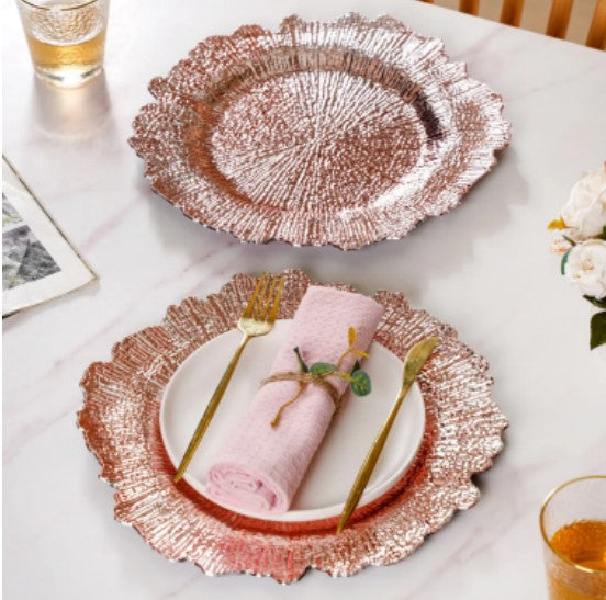 Splash Rose Gold Plastic Underplate 33cm
