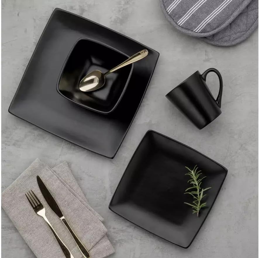 Square Black Side Plate 20cm