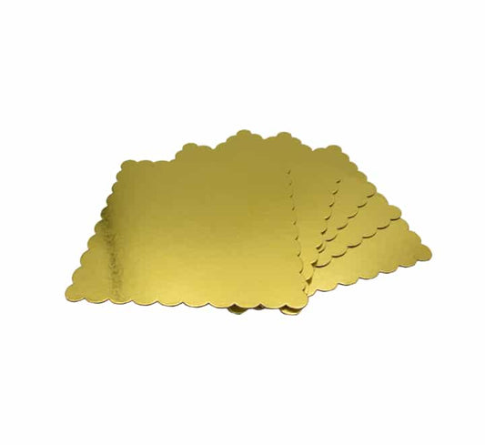Square Cake Board Gold 4pc - 25cm