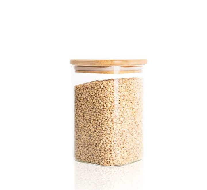 Square Glass Jar with Bamboo Lid - 10x15cm