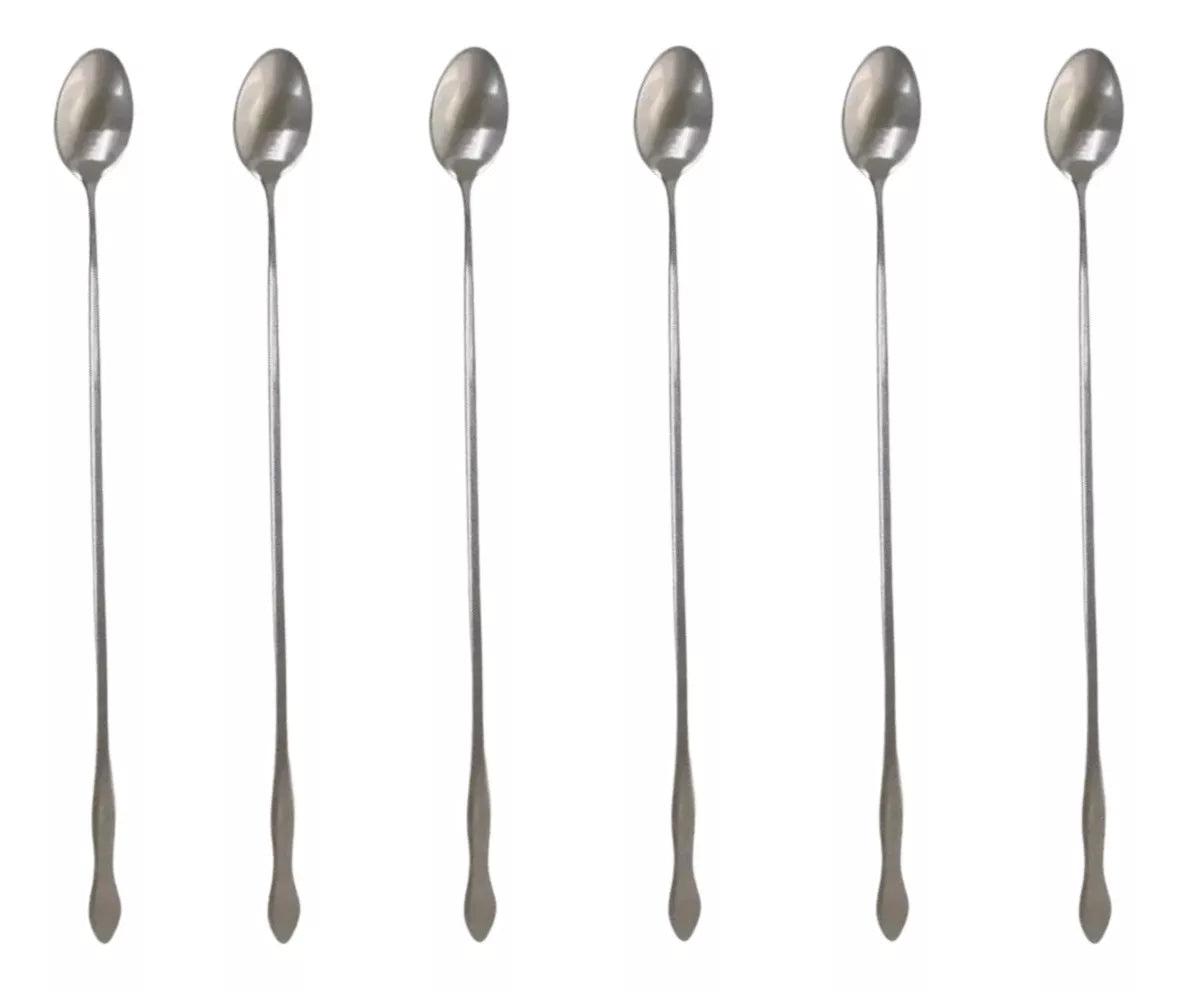 Modern Stainless Steel Stirring Spoon 30cm - Set of 6