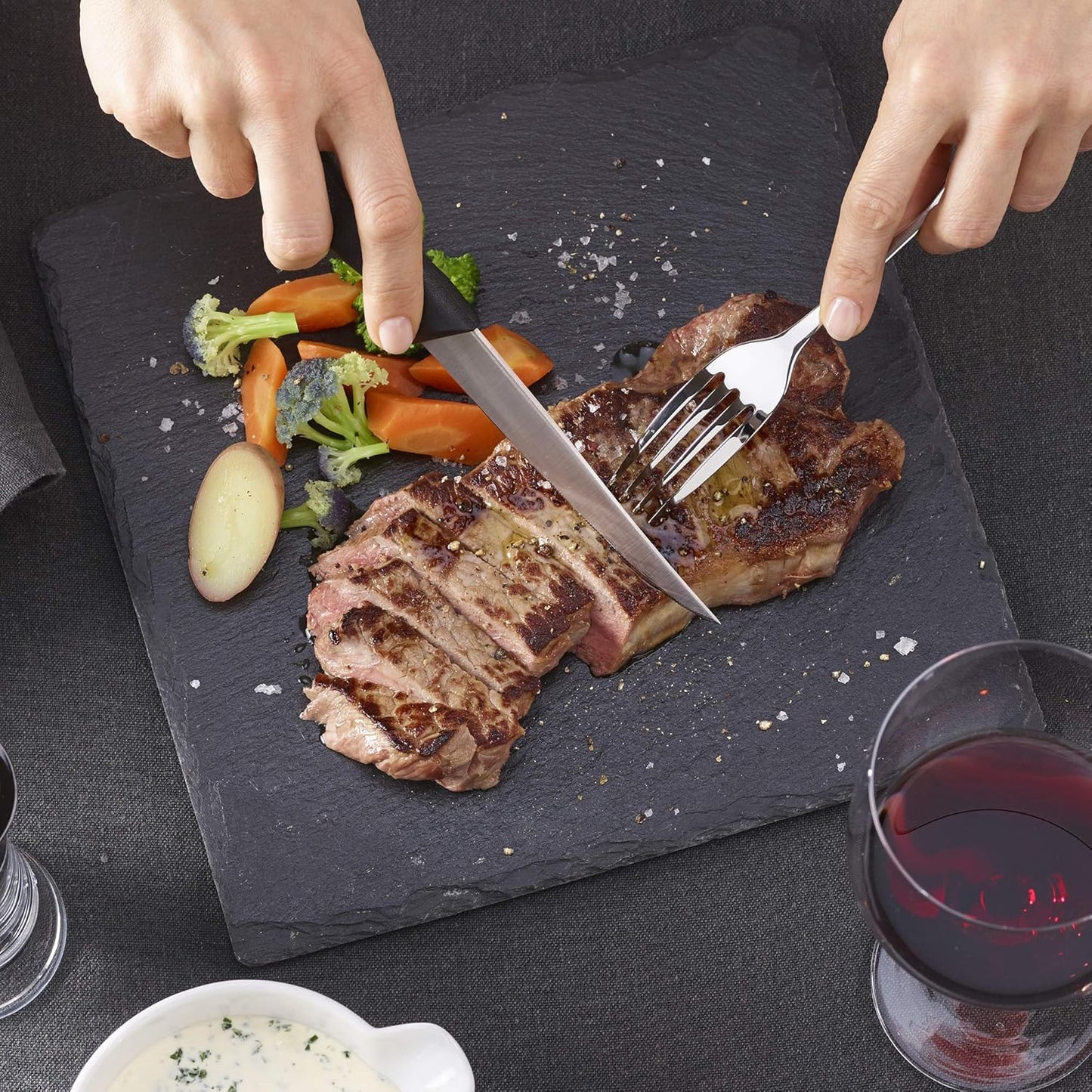 Steak Knife 22cm with Plastic Handle