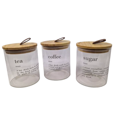 Sugar Glass Canister Set Of 3