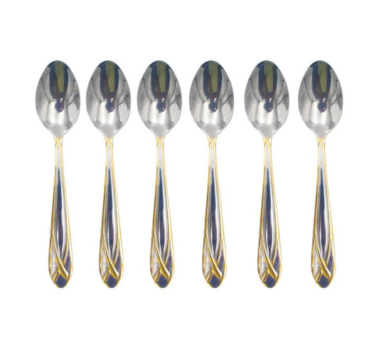 Teaspoons with Gold Design 6 Piece