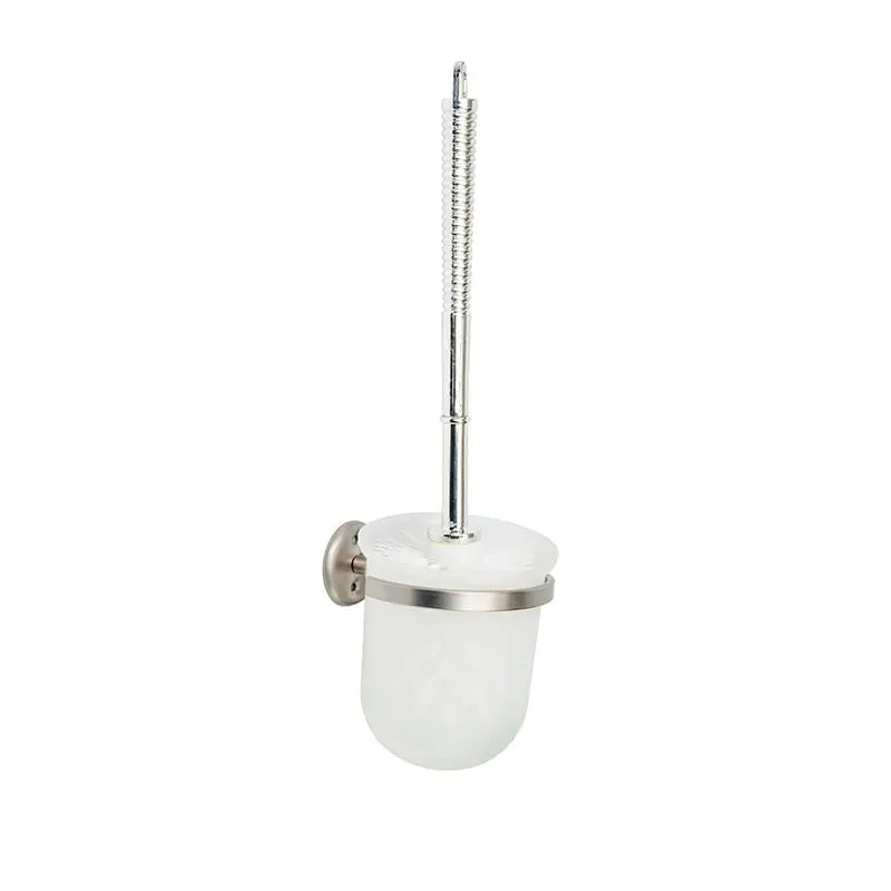 Wall Mounted Toilet Brush Holder Set - Chrome Plated