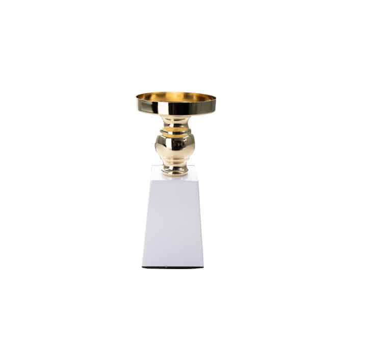 White Pillar Candle Stand