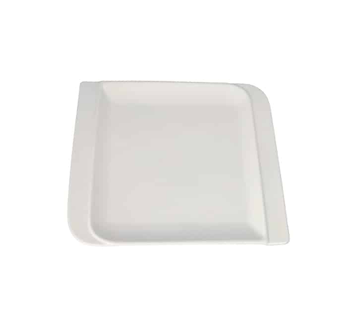 White Square Ceramic Dinner Plate 25cm