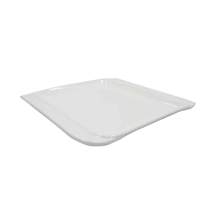 White Square Ceramic Dinner Plate 25cm