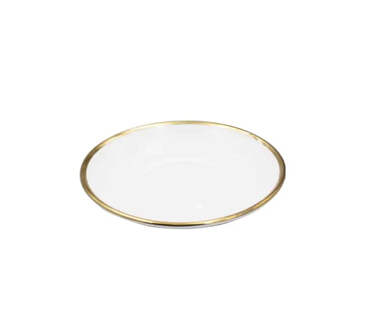 White & Gold Cup and Saucer Set 12pc