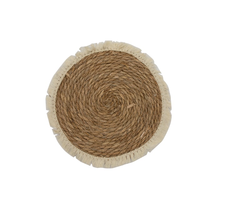 Woven Placemat with Fringe Trim 33cm
