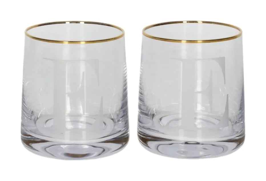 Alphabet Tumbler Glass with Gold Rim (260ml)