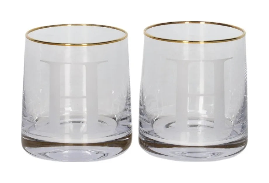 Alphabet Tumbler Glass with Gold Rim (260ml)