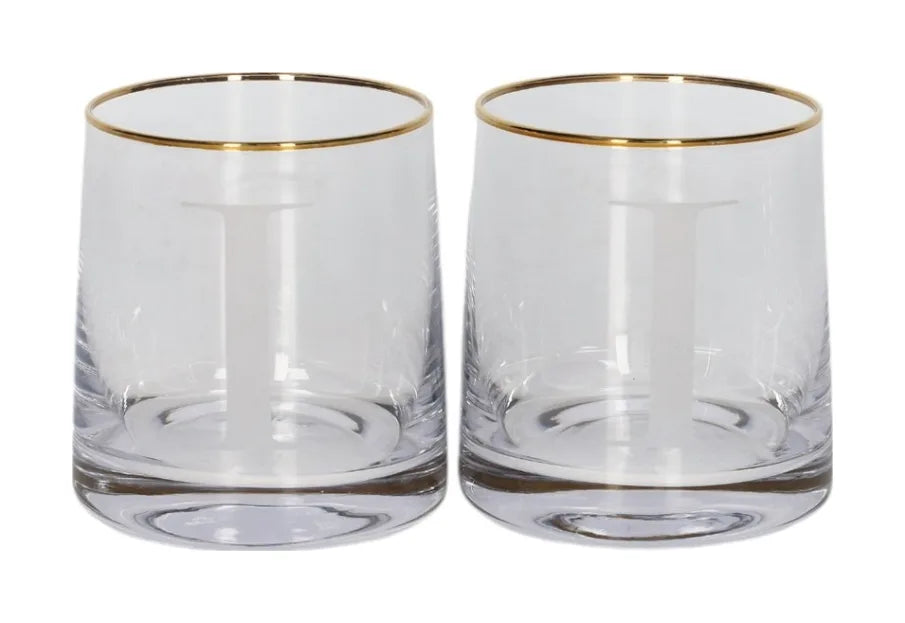 Alphabet Tumbler Glass with Gold Rim (260ml)