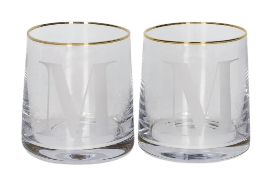 Alphabet Tumbler Glass with Gold Rim (260ml)