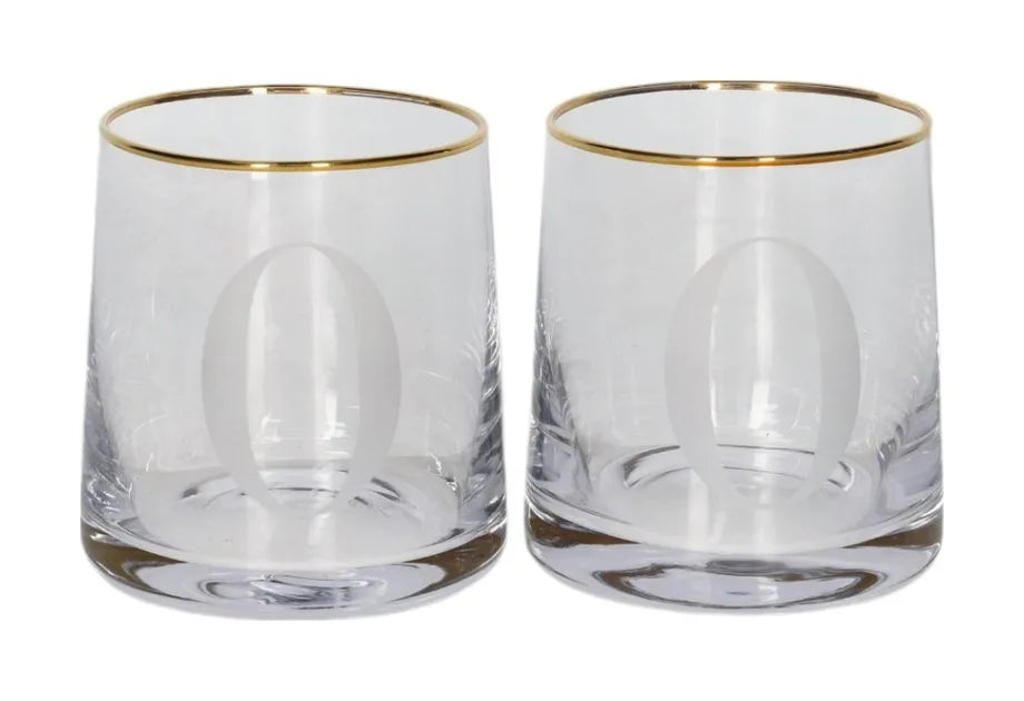 Alphabet Tumbler Glass with Gold Rim (260ml)