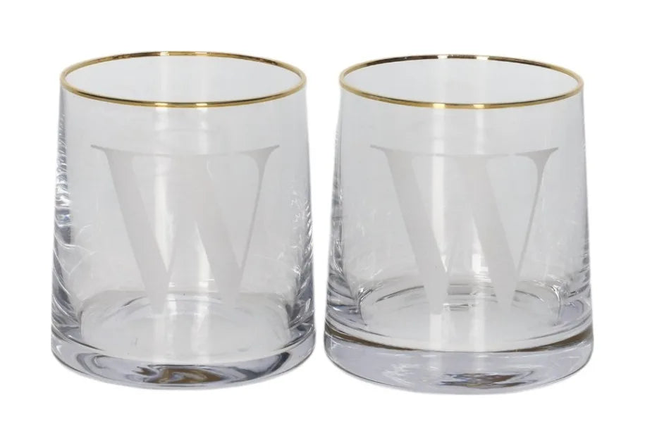 Alphabet Tumbler Glass with Gold Rim (260ml)