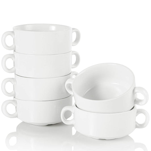 Double-Handled Soup Bowl Set 6pcs