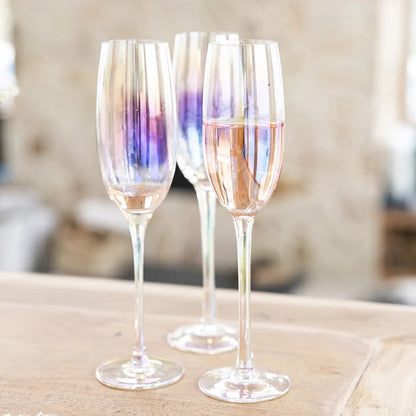 Shining Crystal 4 Pcs Champagne Glasses