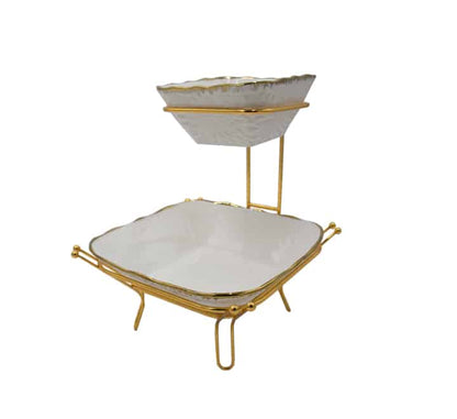 2 Tier Snack Server Bowl Square