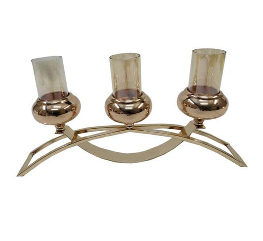 3 Holder Candle Stand - Gold