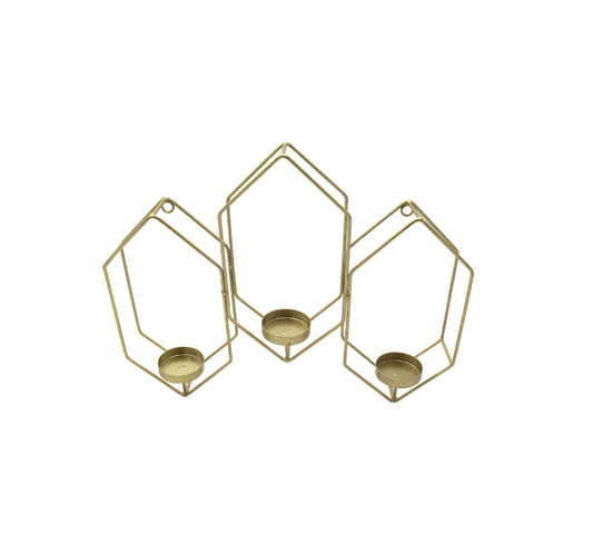 3 Holder Candle Stand Gold - 30cm